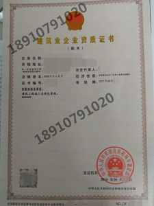 一級資質證書